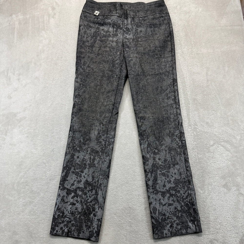 Lisette L Montreal Pants Women's 6 Pull On Charcoal Gray Distressed Slim Trouser